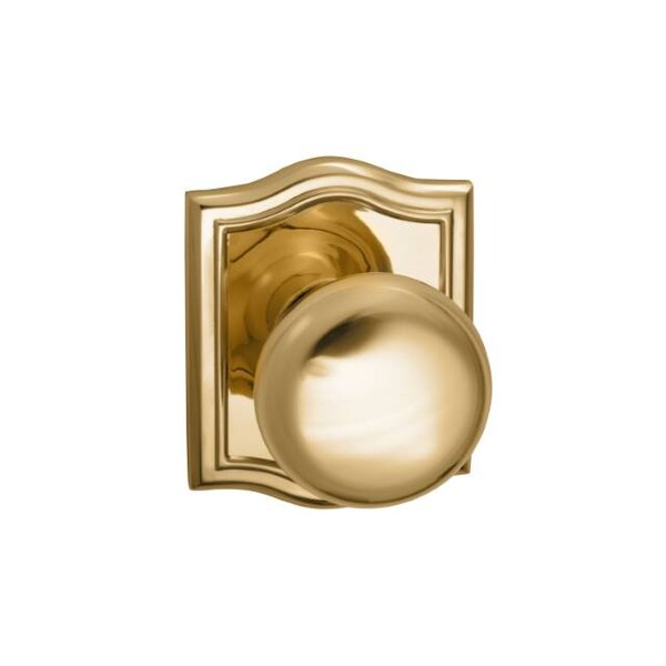 Knob Arched Rose Pass Knob 2-3/4" BS Full Lip Strike Bright Brass 458