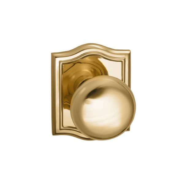 Knob Arched Rose Pass Knob 2-3/8" BS Full Lip Strike Bright Brass 458