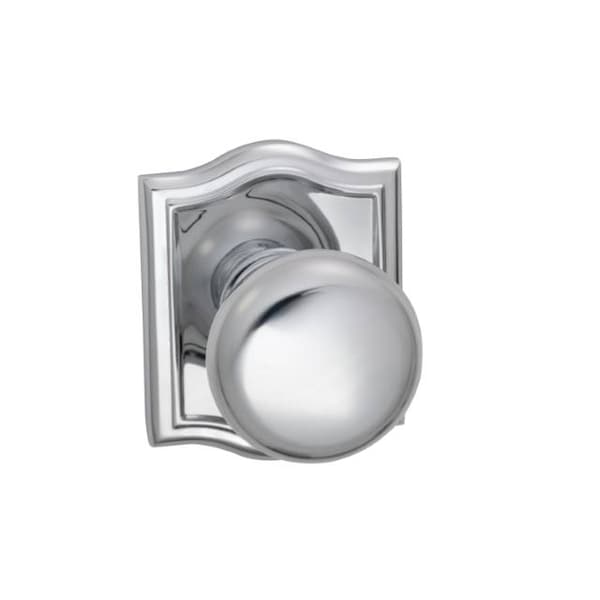 Knob Arched Rose Priv Knob 2-3/8" BS Full Lip Strike Bright Chrome 458