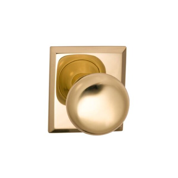 Knob with Rectangular Rose Single Dummy Knob Bright Brass 458
