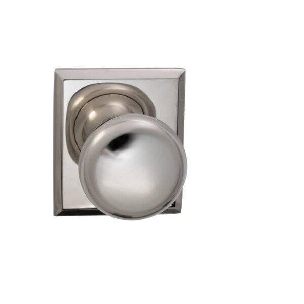 Knob Rectangular Rose Priv Knob 2-3/4" BS Full Lip Bright Nickel 458