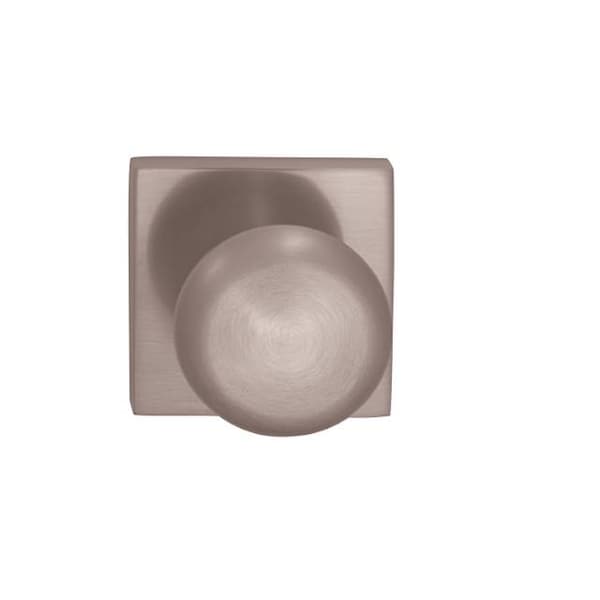Knob with Square Rose Single Dummy Knob Satin Nickel 458