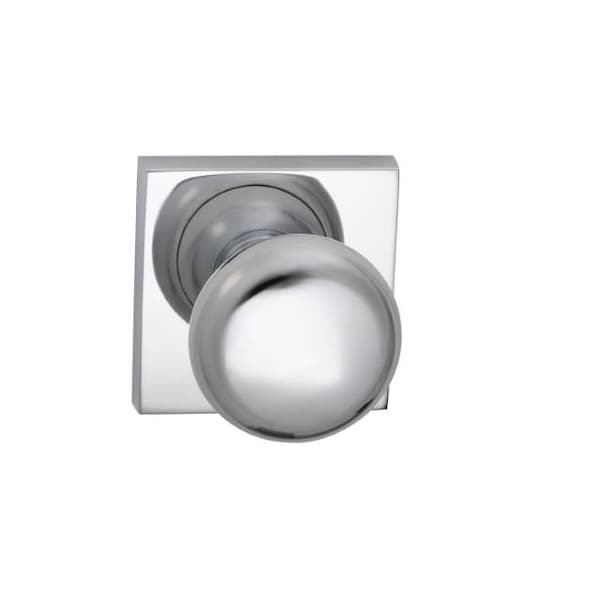 Knob Square Rose Priv Knob 2-3/8" BS Full Lip Strike Bright Chrome 458