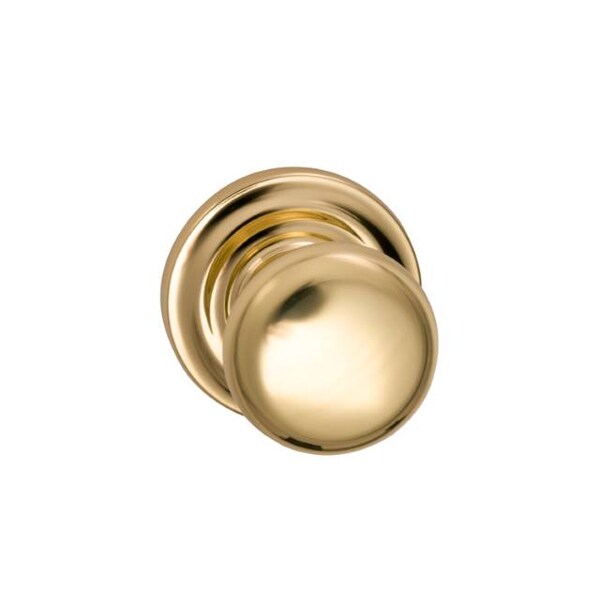 Knob Traditional Rose Priv Knob 2-3/8" BS Full Lip Bright Brass 458