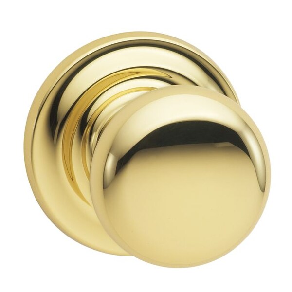 Knob Traditional Rose Pass Knob 2-3/8" BS Full Lip Bright Brass 458