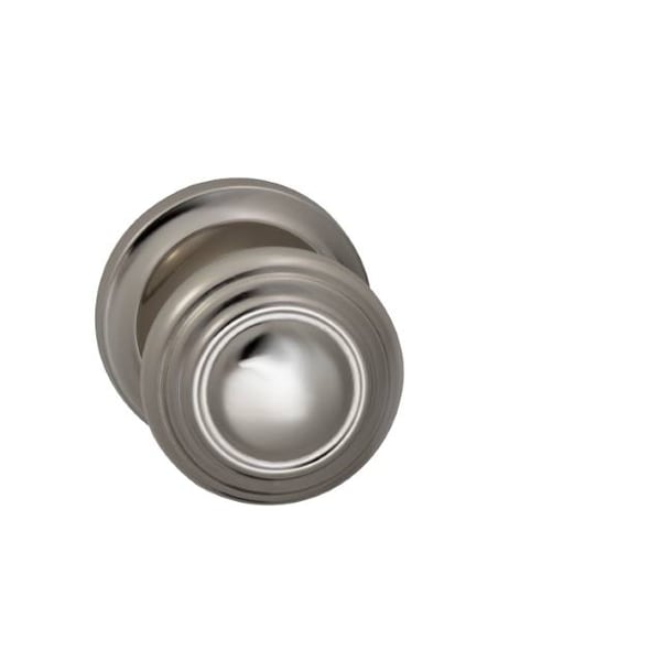Knob 2-5/8" Rose Pass 2-3/8" BS T 1-3/4" Doors Bright Nickel 472