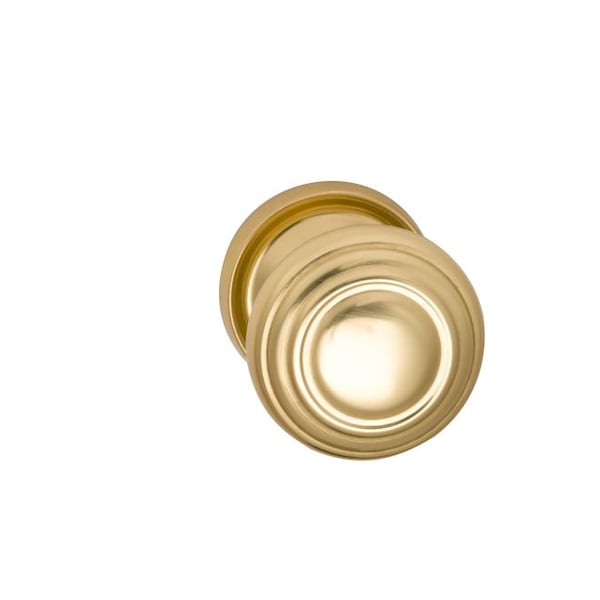 Knob 2-3/16" Rose Pass 2-3/8" BS T 1-3/4" Doors Bright Brass 472