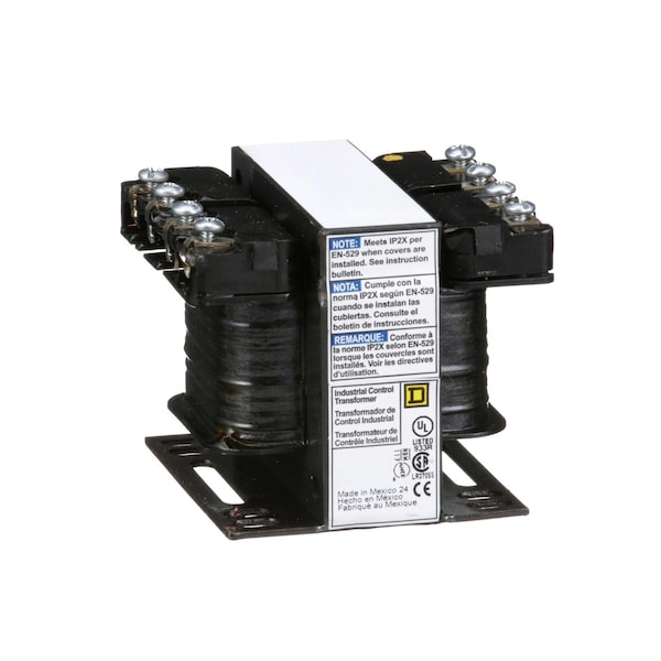 Control Transformer, 50 VA, Not Rated, 12/24V, 120/240V AC