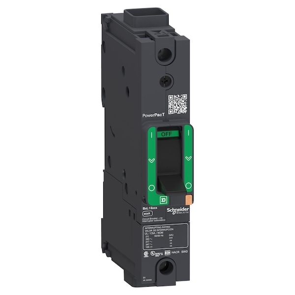 Molded Case Circuit Breaker, POWERPACT B Series, 20A, 1 Pole, 347/600V AC, 25kA at 240V AC, B Curve