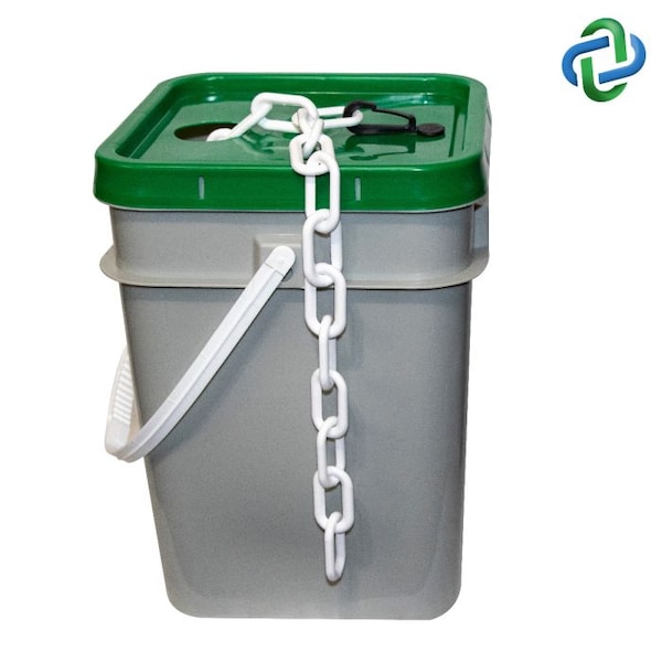 White Plastic Chain Pail 3"(#10, 76 mm)