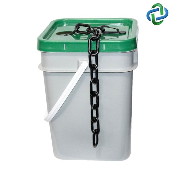 Black Plastic Chain Pail 1.5"(#6, 38 mm