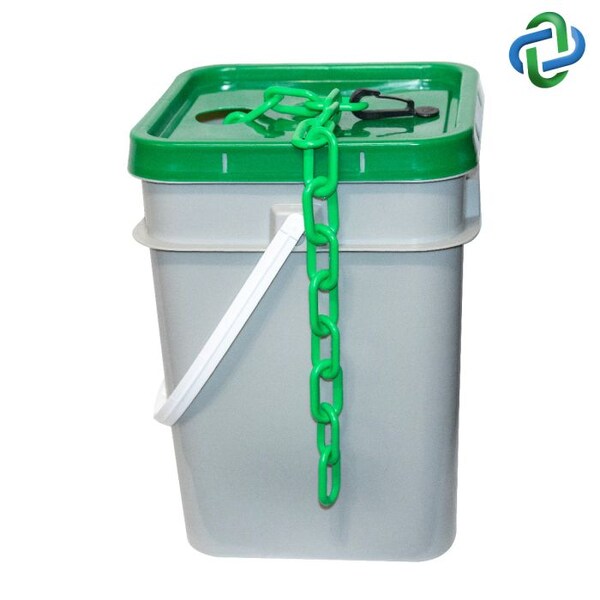 Green Plastic Chain Pail 1"(#4, 25 mm)x