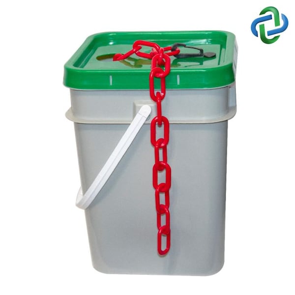 Red Plastic Chain Pail 1"(#4, 25 mm)x35