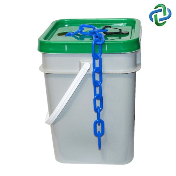 Blue Plastic Chain - Pail 1"(#4, 25 mm)