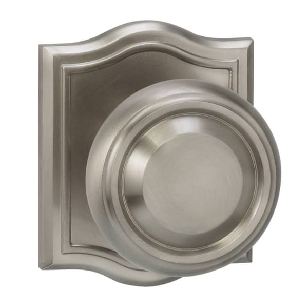 Passage 565 Knob Arched Rose, 2-3/4" Backset and T Strike Satin Nickel