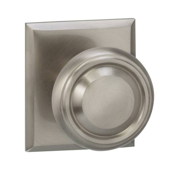Pass 565 Knob Rectangular Rose, 238BS and Full Lip Strike Satin Nickel