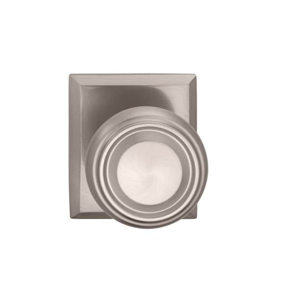 Single Dummy 565 Knob with Rectangular Rose Satin Nickel