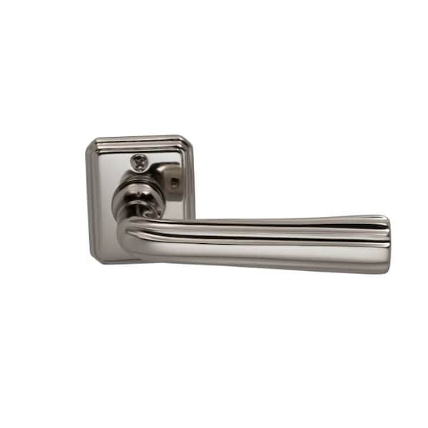 Lever with Rectangular Rose Single Dummy Bright Nickel 706