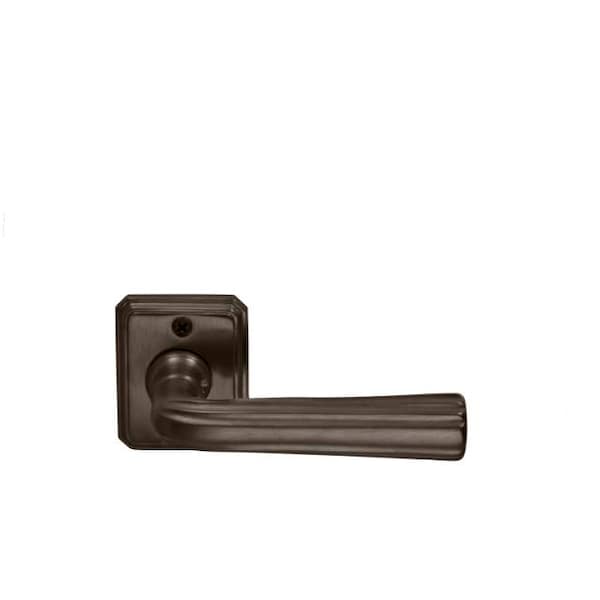 Lever Rectangular Rose Single Dummy Unlacquered Antique Bronze 706