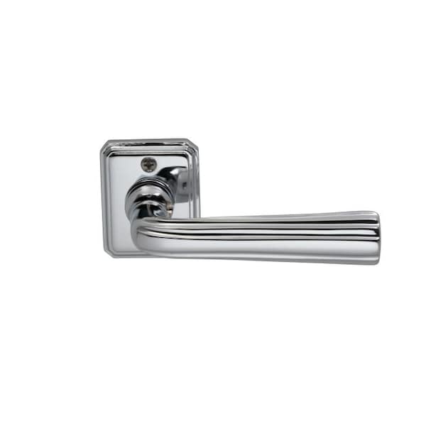 Lever with Rectangular Rose Single Dummy Bright Chrome 706