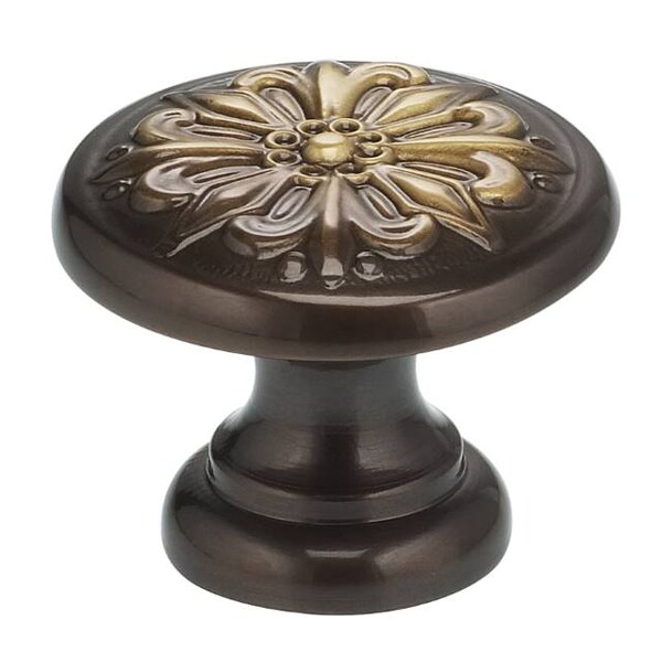 Ornate Cabinet Knob Shaded Bronze 1-3/16"