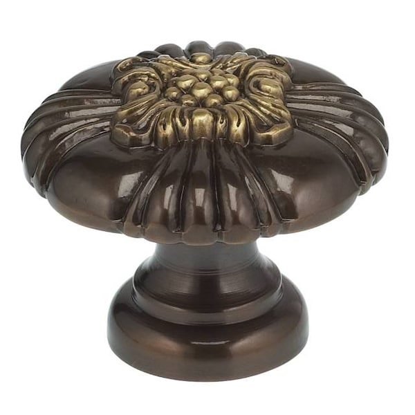 Ornate Cabinet Knob Shaded Bronze 1-3/8"