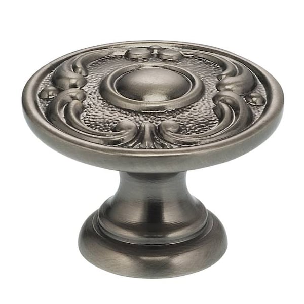 Ornate Cabinet Knob Antique Nickel 1-5/16"