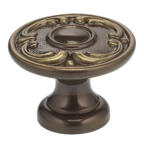 Ornate Cabinet Knob Shaded Bronze 1-5/16"