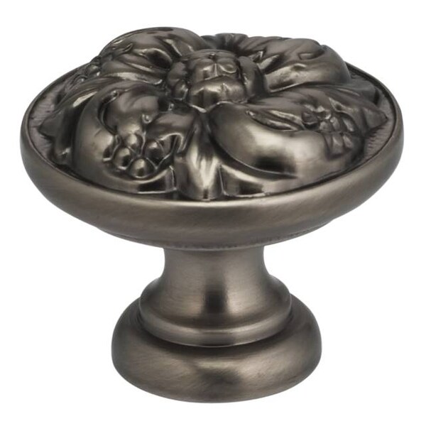 Ornate Cabinet Knob Antique Nickel 1-3/8"