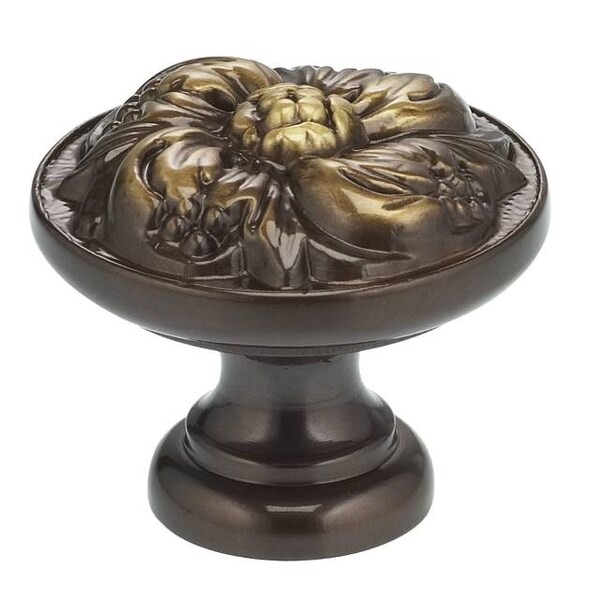 Ornate Cabinet Knob Shaded Bronze 1-3/8"