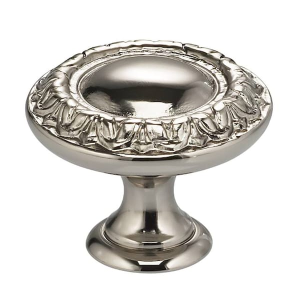 Ornate Cabinet Knob Bright Nickel 1-3/16"