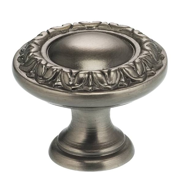 Ornate Cabinet Knob Antique Nickel 1-3/16"