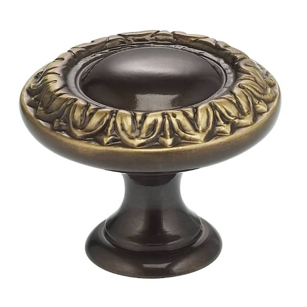 Ornate Cabinet Knob Shaded Bronze 1-3/16"
