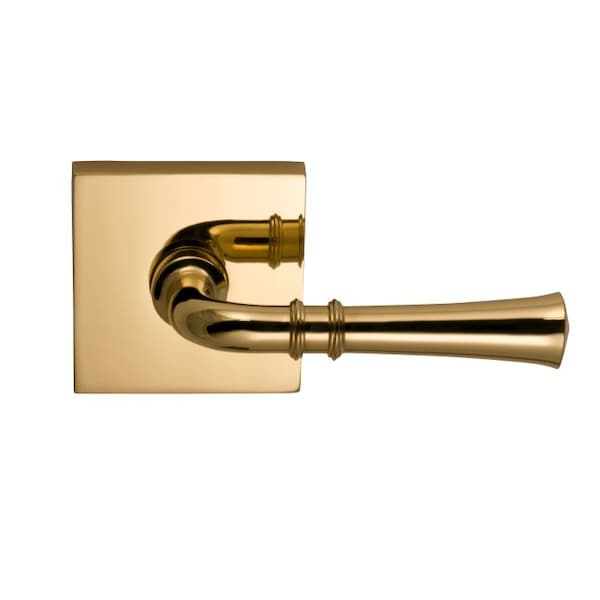 Lever Square Rose Priv Lever 2-3/8" BS T Strike Bright Brass 785