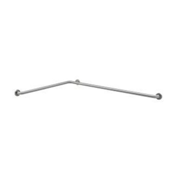 Concealed B5897 Satin Stainless Steel Grab Bar, 45-3/4" x 57-3/4" L, 304 Stainless Steel