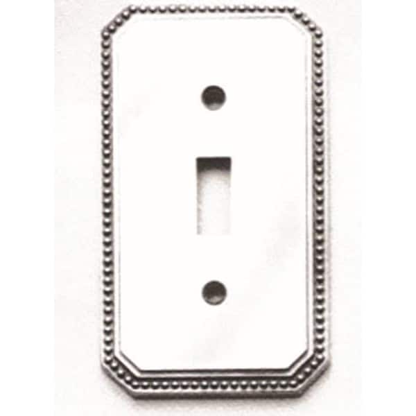 Single Beaded Switch Plate, Number of Gangs: 1 Solid Brass, Polished Chrome Plated Finish
