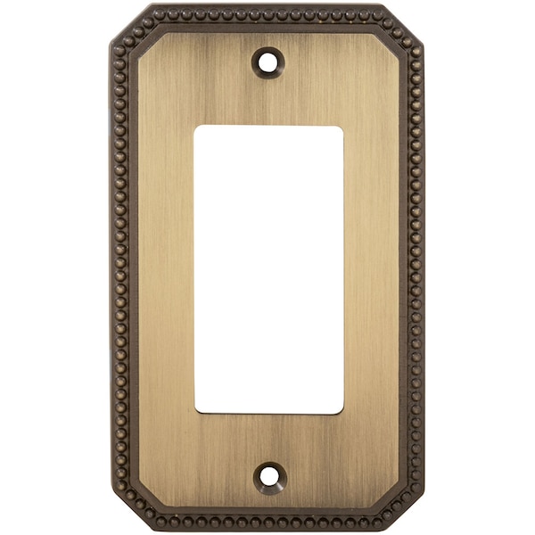 Single Rocker Beaded Switch Plate, Number of Gangs: 1 Solid Brass