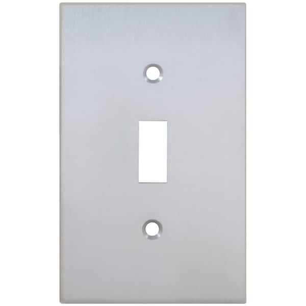 Single Modern Switch Plate, Number of Gangs: 1 Solid Brass, Polished Chrome Plated Finish