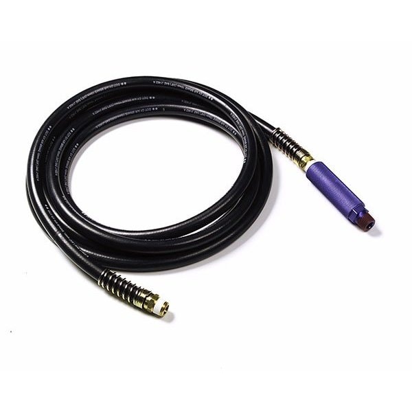 Rubber Air Hose 15 ft., Black, Blue Anodiz