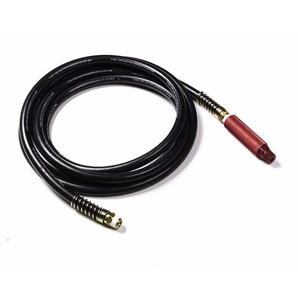 Rubber Air Hose 15 ft., Black, Red Anodize