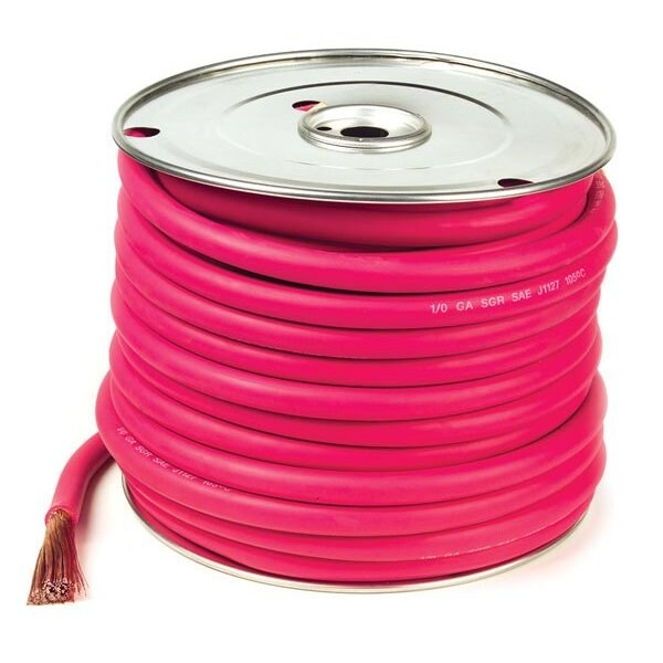 Welding Cable, Red, 1/0Ga, 100 ft. Spool