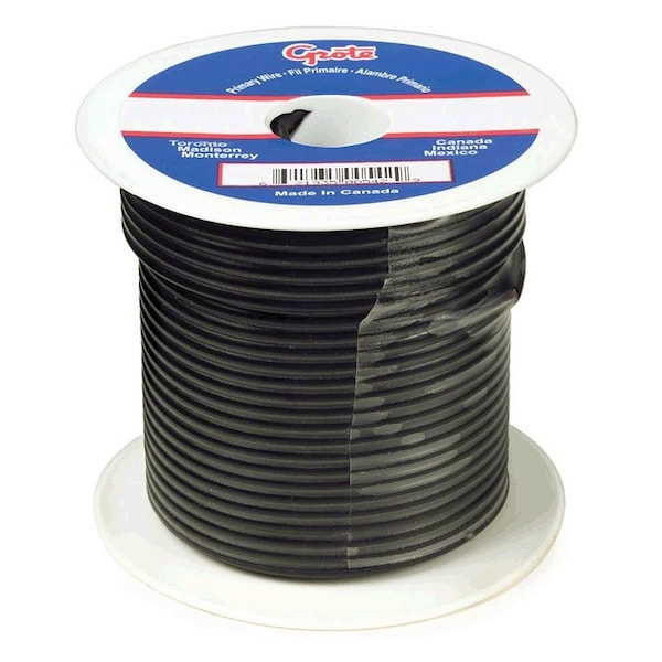 Primary Wire, GPT, 18 AWG, Copper, Black, PVC Jacket, Stranded