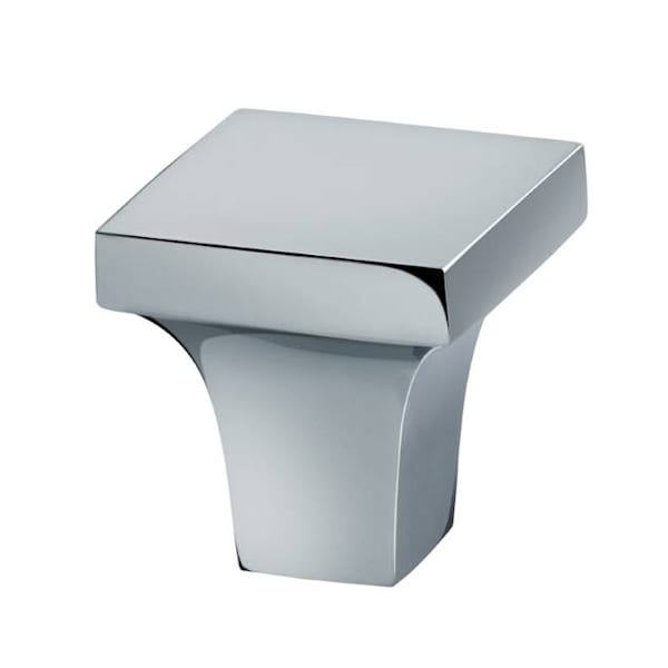 Modern Square Cabinet Knob Bright Chrome 1-1/2"