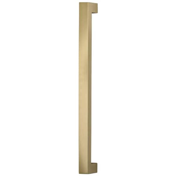 Square Modern Appliance Door Pull Satin Brass 12" Center to Center