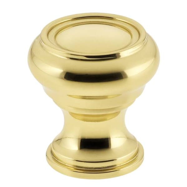 Traditional Cabinet Knob Bright Brass 1-1/2"