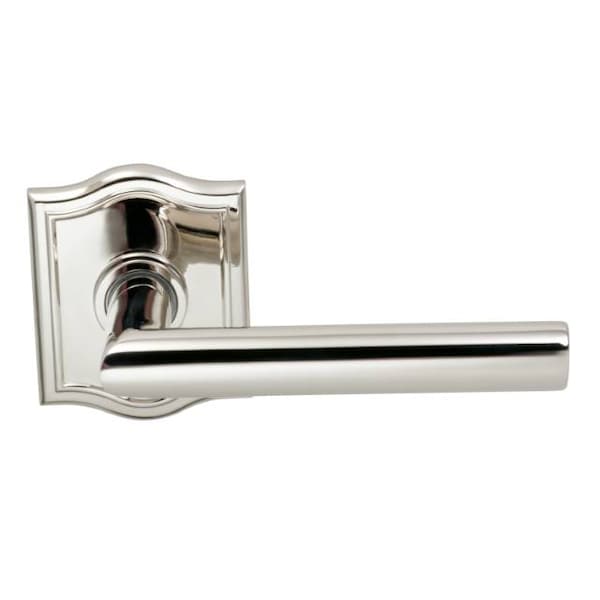 Lever Arched Rose Pass Lever 2-3/8" BS T Strike Bright Nickel 912