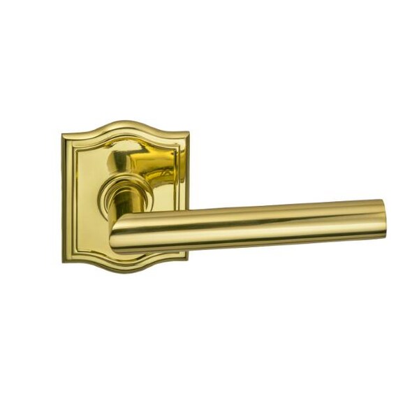 Lever Arched Rose Pass Lever 2-3/8" BS T Strike Bright Brass 912