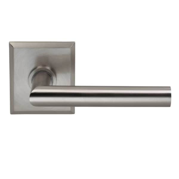 Lever with Rectangular Rose Single Dummy Lever Satin Nickel 912