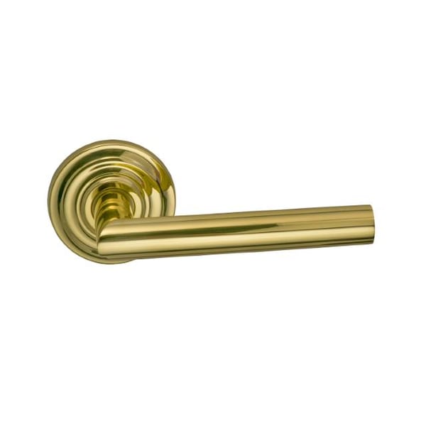 Lever Traditional Rose Pass Lever 2-3/8" BS T Strike Bright Brass 912