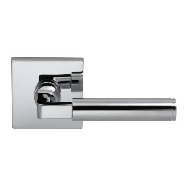 Lever Square Rose Priv 2-3/4" BS T 1-3/8" Doors Bright Chrome 914